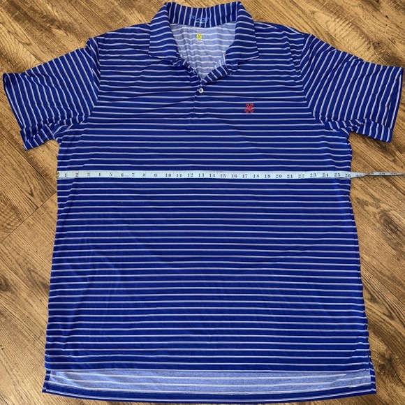 Yeaman's Hall Club B Draddy Sport Golf Shirt Blue Stripe XXLarge Top 100 Courses - Picture 5 of 7